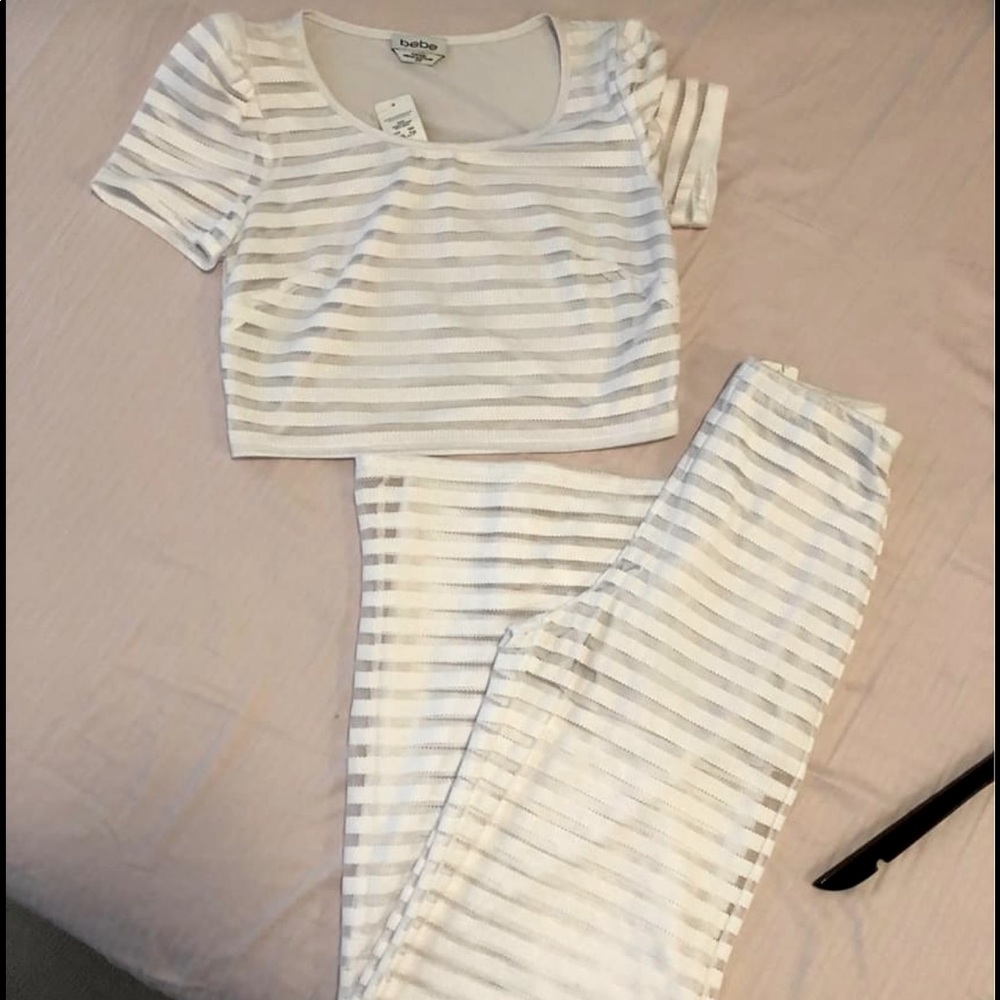 Bebe crop top/pant set